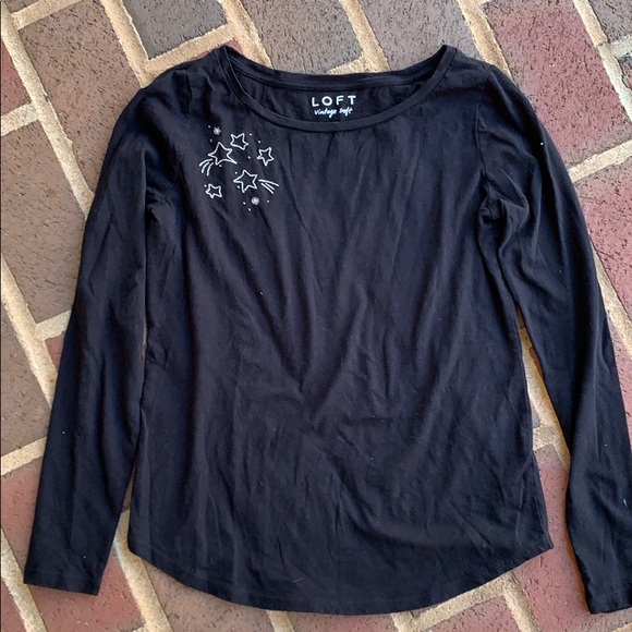 LOFT Tops - Loft xs long sleeve black shirt with shooting star